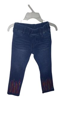 Flapdoodles Dark Blue Jeans with Rainbow Details